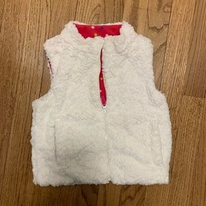 Girls Furry White Vest